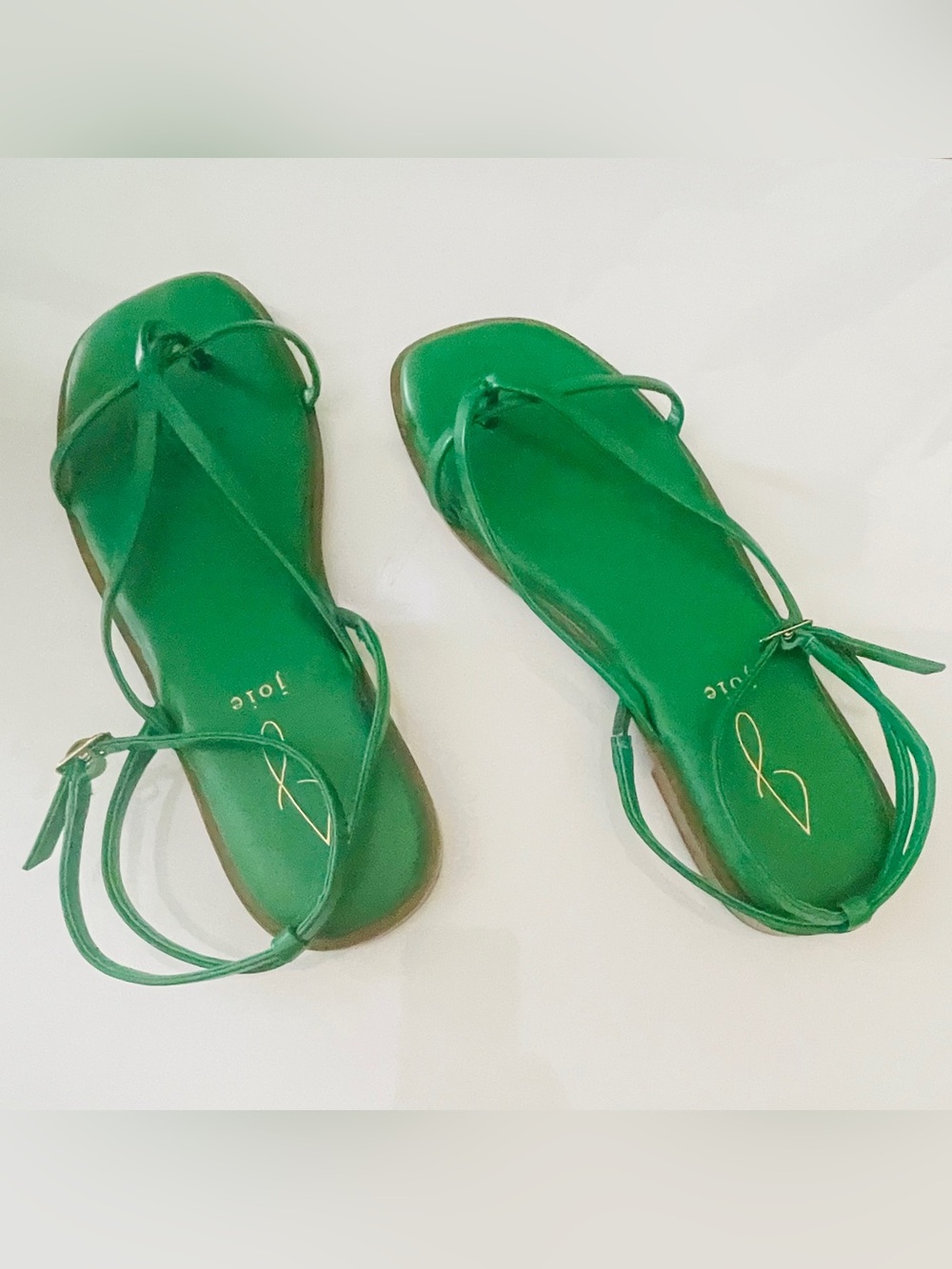 Jolie Emerald Green Strappy Square-Toe Sandals